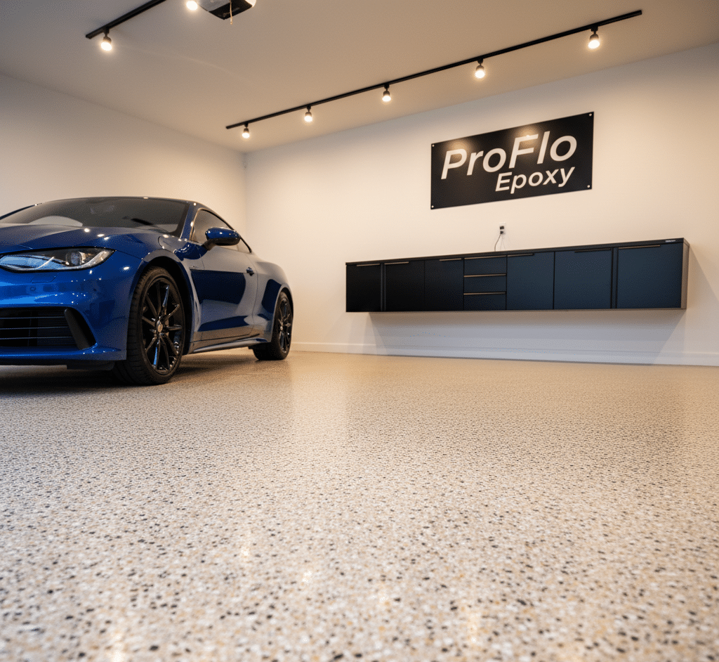 Epoxy Flake modern garage Birmingham