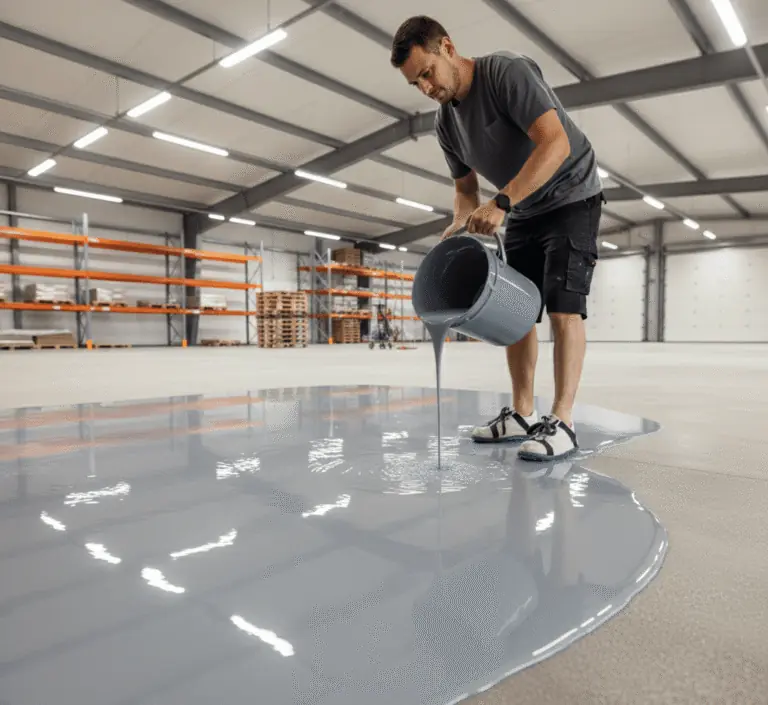 Illustration of a resin floor finish in a commercial interior